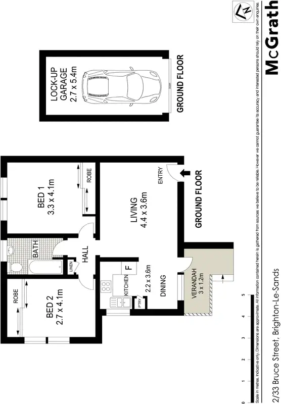 Floorplan of Homely apartment listing, 2/33 Bruce Street, Brighton-le-sands NSW 2216