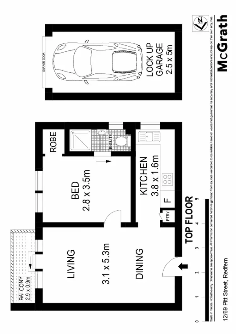 Floorplan of Homely apartment listing, 12/69 Pitt Street, Redfern NSW 2016