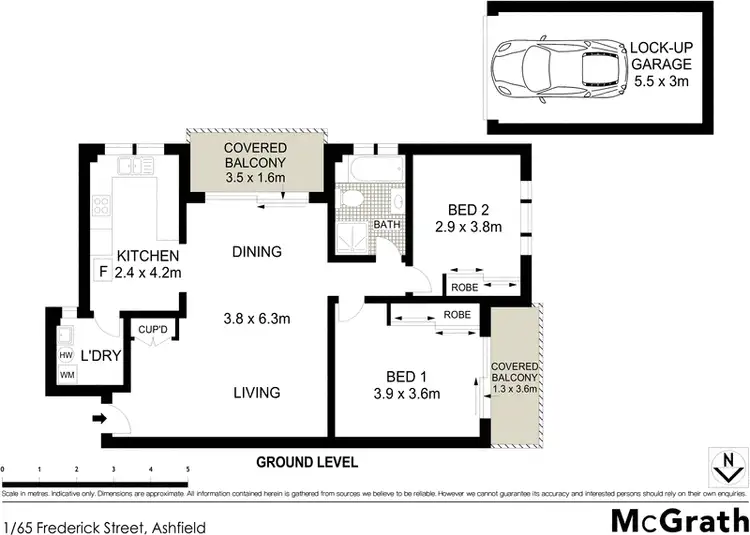 Floorplan of Homely apartment listing, 1/65 Frederick Street, Ashfield NSW 2131