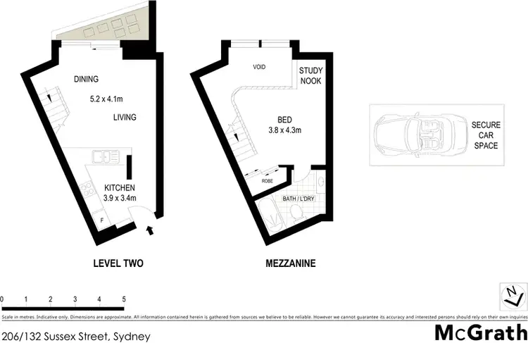 Floorplan of Homely apartment listing, 206/132 Sussex Street, Sydney NSW 2000