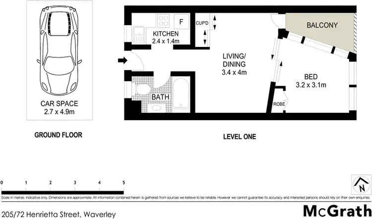 Floorplan of Homely apartment listing, 205/72 Henrietta Street, Waverley NSW 2024