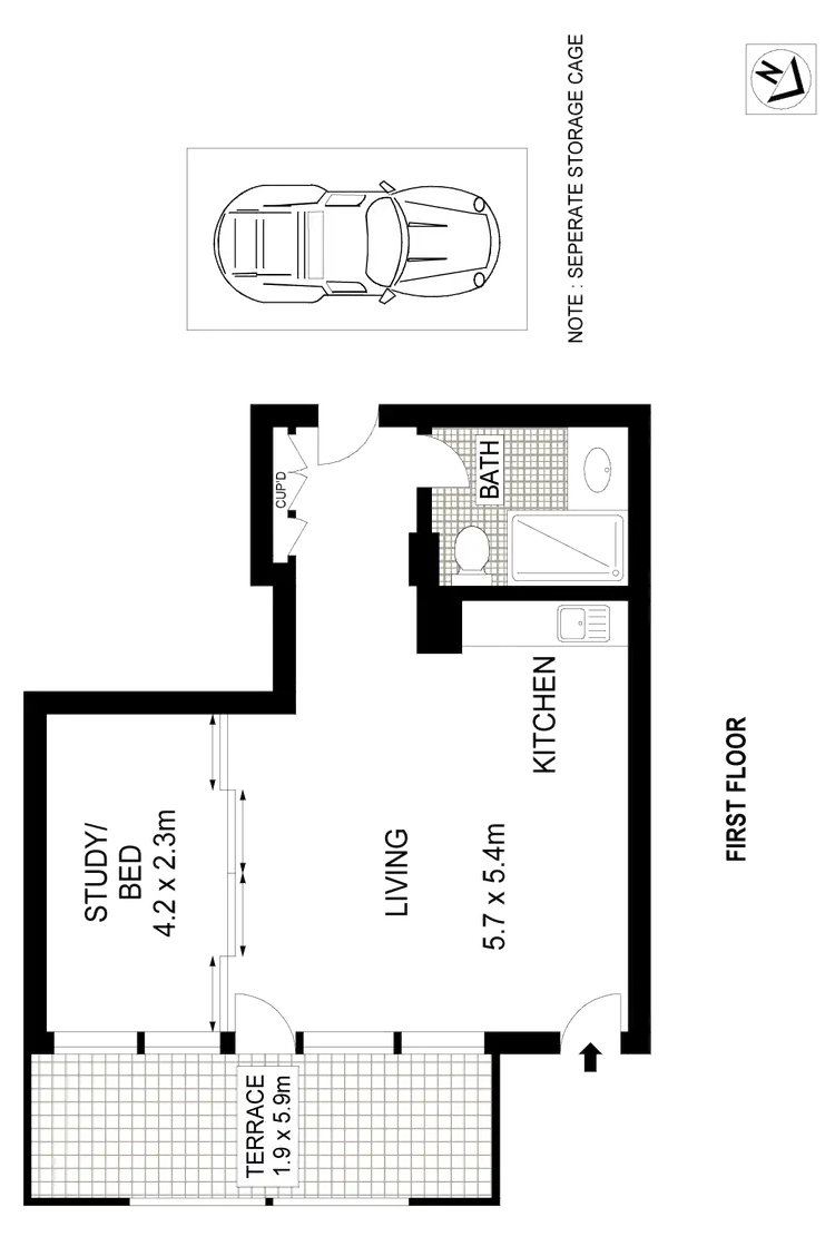 Floorplan of Homely apartment listing, 102/2 Point Street, Pyrmont NSW 2009