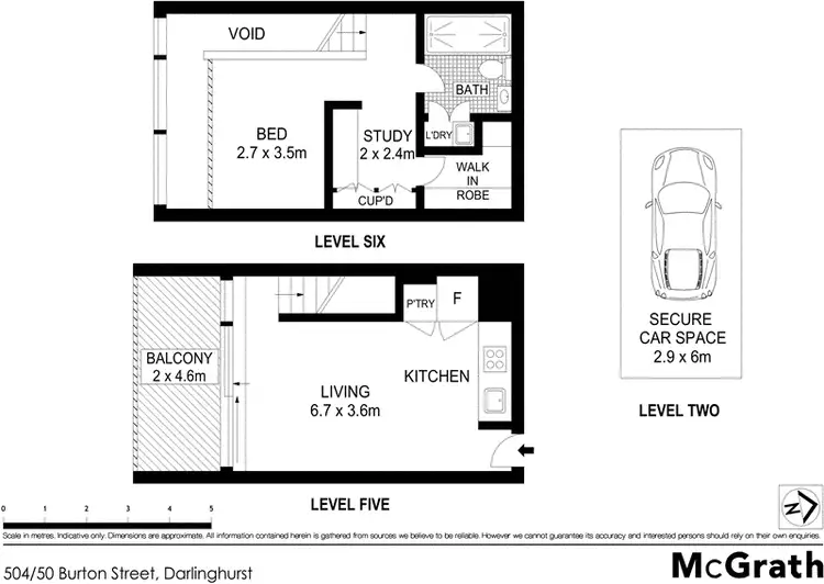 Floorplan of Homely apartment listing, 504/50 Burton Street, Darlinghurst NSW 2010