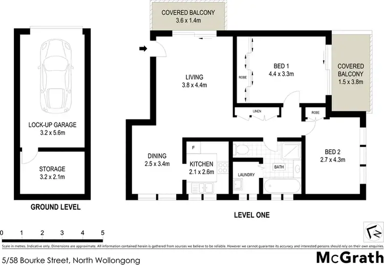 Floorplan of Homely apartment listing, 5/58 Bourke Street, North Wollongong NSW 2500