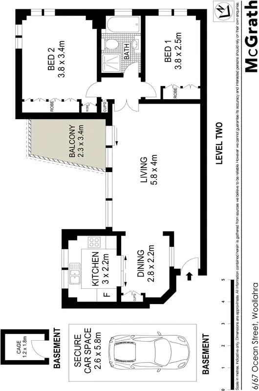 Floorplan of Homely apartment listing, 6/67 Ocean Street, Woollahra NSW 2025