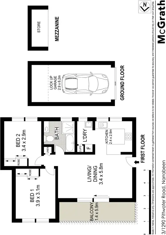 Floorplan of Homely apartment listing, 3/1290 Pittwater Road, Narrabeen NSW 2101