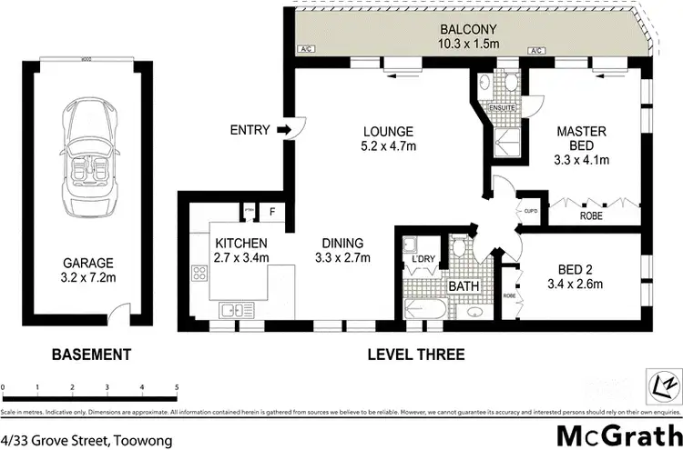 Floorplan of Homely apartment listing, 4/33 Grove Street, Toowong QLD 4066