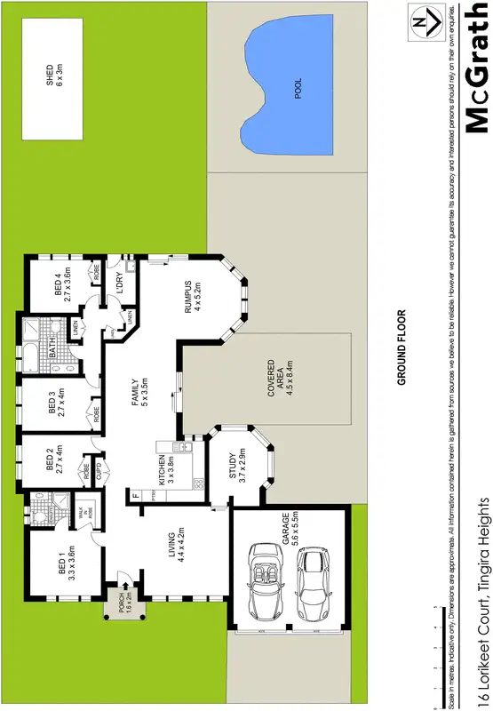 Floorplan of Homely house listing, 16 Lorikeet Court, Tingira Heights NSW 2290