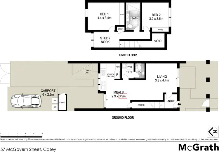 Floorplan of Homely villa listing, 57 McGovern Street, Casey ACT 2913