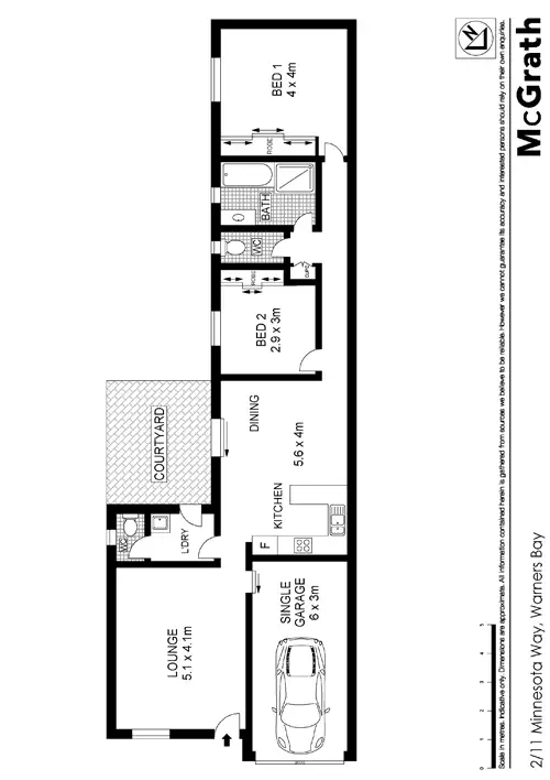 Floorplan of Homely townhouse listing, 2/11 Minnesota Way, Warners Bay NSW 2282