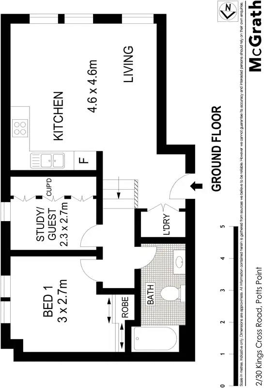 Floorplan of Homely apartment listing, 2/30 Kings Cross Road, Potts Point NSW 2011