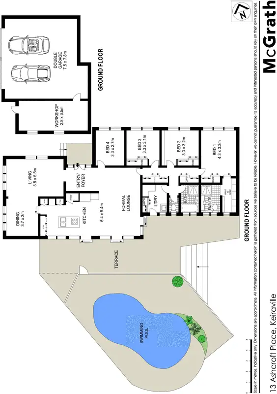 Floorplan of Homely house listing, 13 Ashcroft Place, Keiraville NSW 2500