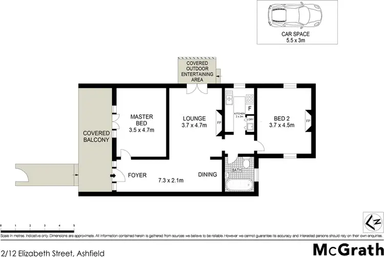 Floorplan of Homely apartment listing, 2/12 Elizabeth Street, Ashfield NSW 2131