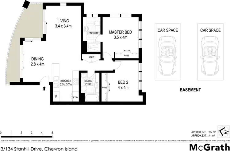 Floorplan of Homely apartment listing, 3/134 Stanhill Drive, Chevron Island QLD 4217