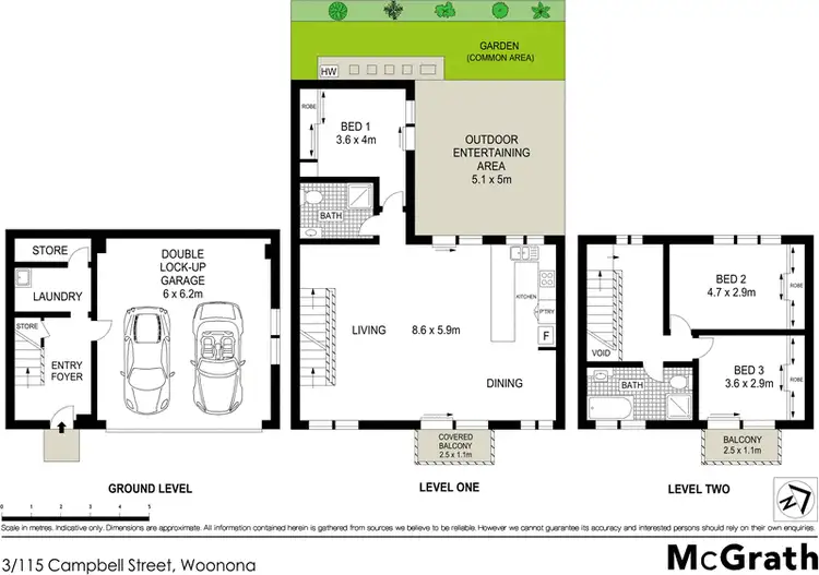 Floorplan of Homely townhouse listing, 3/115 Campbell Street, Woonona NSW 2517