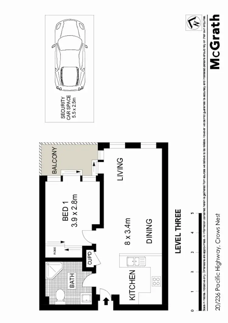 Floorplan of Homely apartment listing, 20/236 Pacific Highway, Crows Nest NSW 2065
