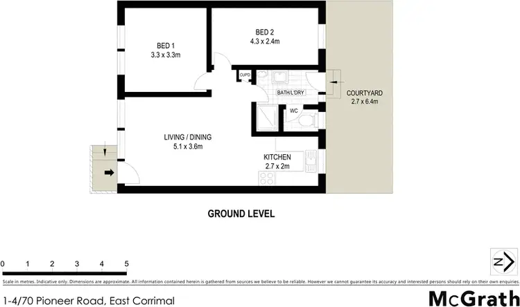 Floorplan of Homely apartment listing, 1-4/70 Pioneer Road, East Corrimal NSW 2518