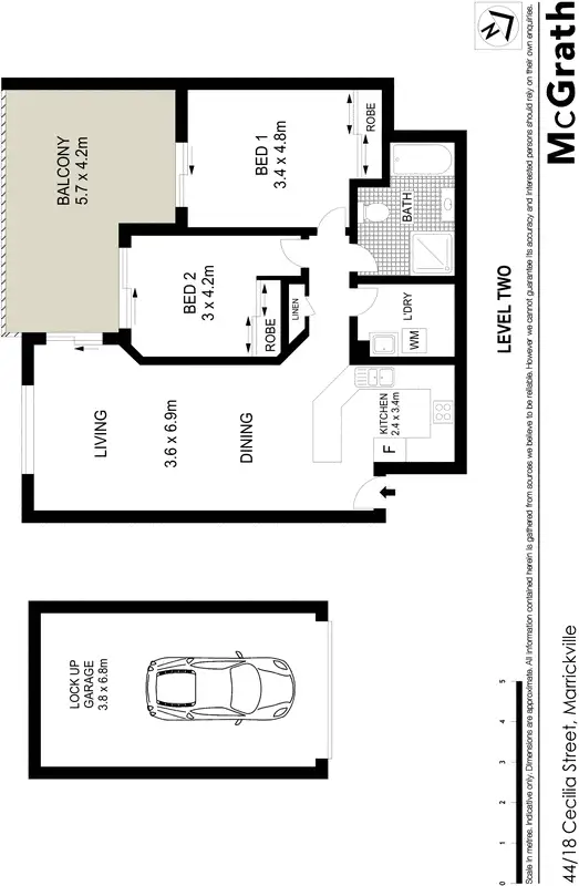 Floorplan of Homely apartment listing, 44/18 Cecilia Street, Marrickville NSW 2204
