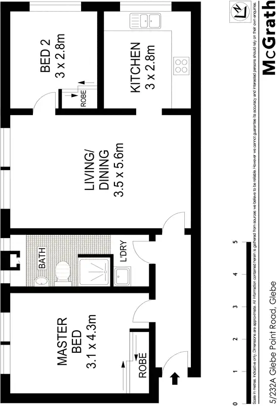 Floorplan of Homely apartment listing, 5/232A Glebe Point Road, Glebe NSW 2037