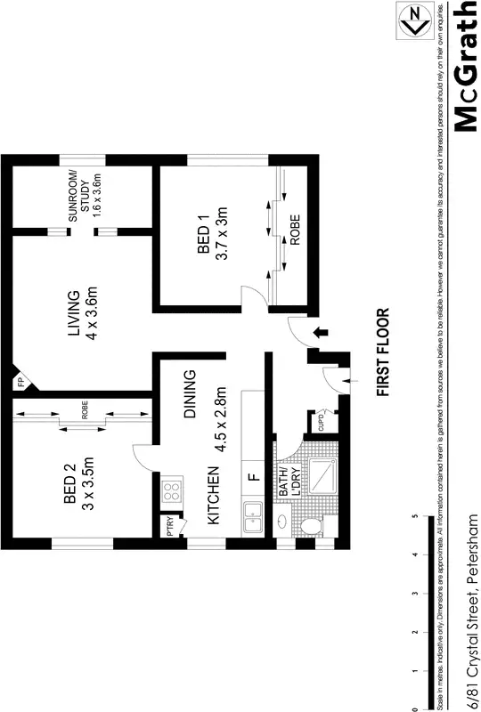 Floorplan of Homely apartment listing, 6/81 Crystal Street, Petersham NSW 2049