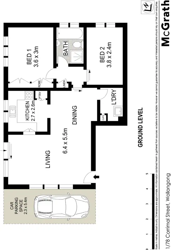 Floorplan of Homely apartment listing, 1/78 Corrimal Street, Wollongong NSW 2500