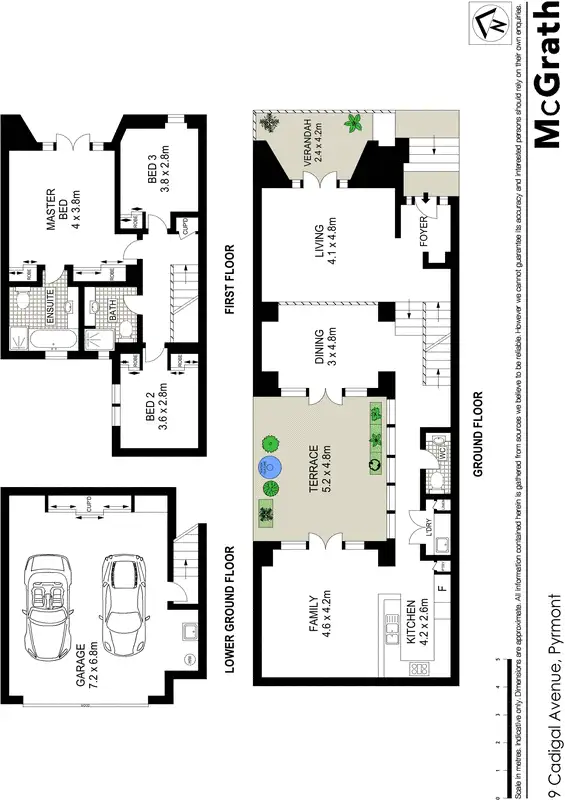 Floorplan of Homely townhouse listing, 9 Cadigal Avenue, Pyrmont NSW 2009