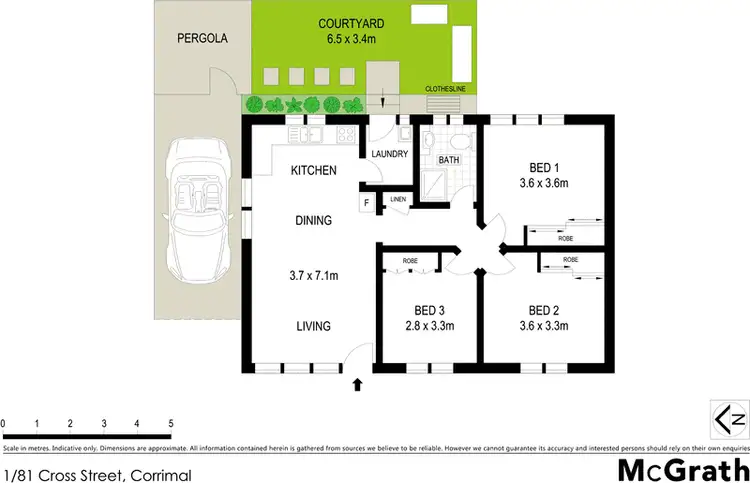 Floorplan of Homely townhouse listing, 1/81 Cross Street, Corrimal NSW 2518