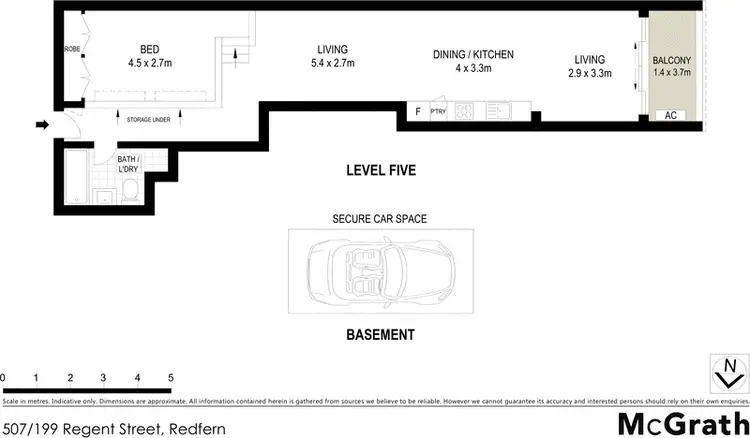Floorplan of Homely apartment listing, 507/199 Regent Street, Redfern NSW 2016