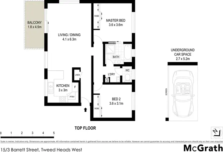 Floorplan of Homely apartment listing, 15/3 Barrett Street, Tweed Heads West NSW 2485