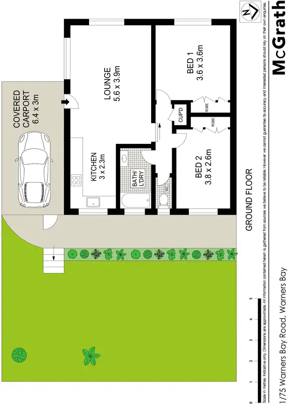 Floorplan of Homely townhouse listing, 1/75 Warners Bay Road, Warners Bay NSW 2282