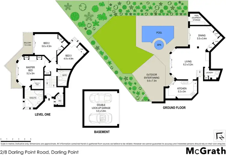 Floorplan of Homely apartment listing, 2/8 Darling Point Road, Darling Point NSW 2027