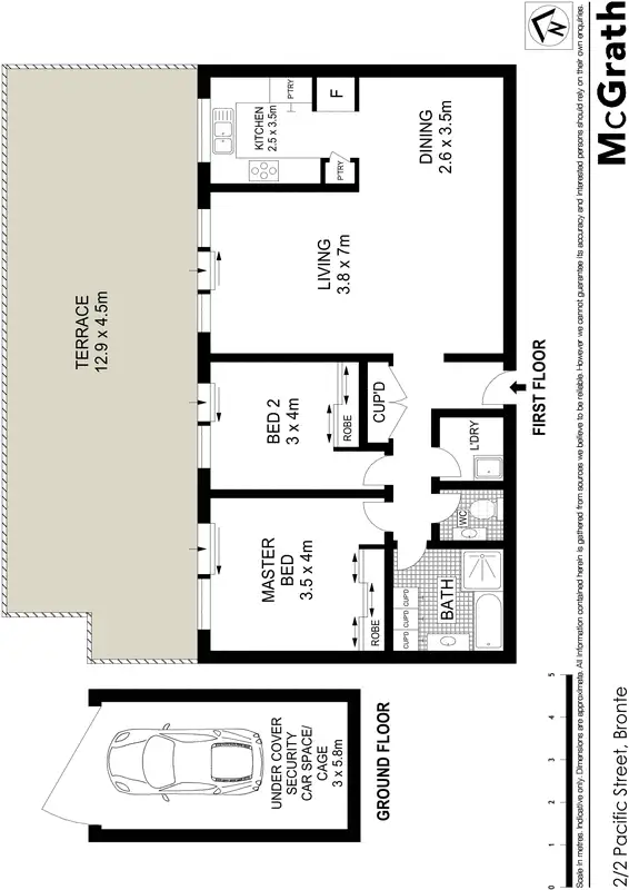 Floorplan of Homely apartment listing, 2/2 Pacific Street, Bronte NSW 2024