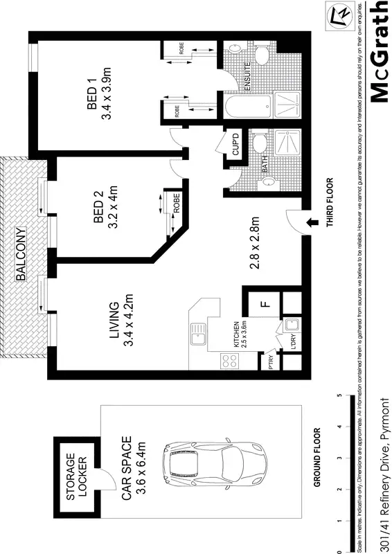 Floorplan of Homely apartment listing, 301/41 Refinery Drive, Pyrmont NSW 2009