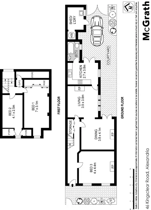 Floorplan of Homely house listing, 46 Kingsclear Road, Alexandria NSW 2015