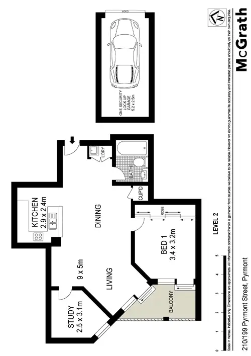 Floorplan of Homely apartment listing, 210/199 Pyrmont Street, Pyrmont NSW 2009