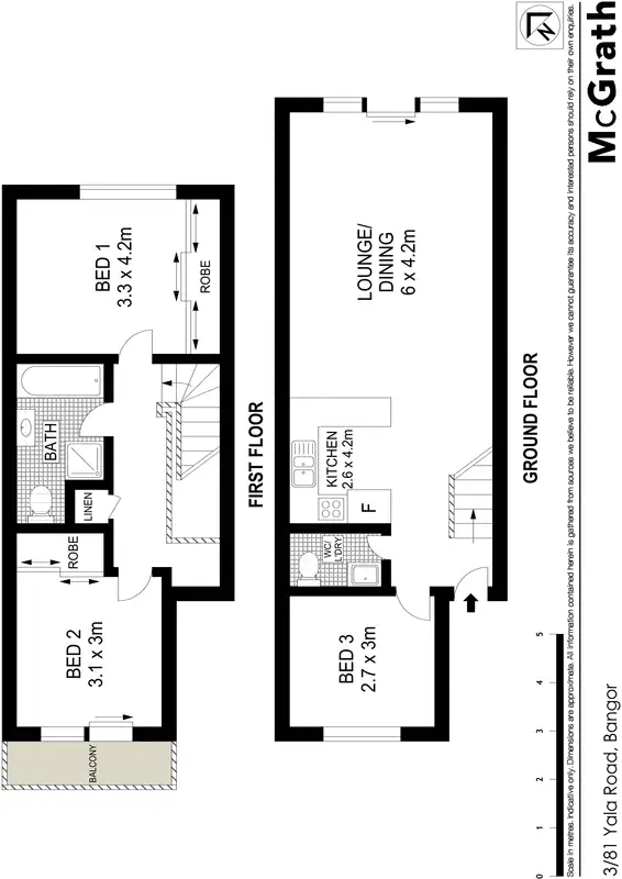 Floorplan of Homely townhouse listing, 3/81 Yala Road, Bangor NSW 2234