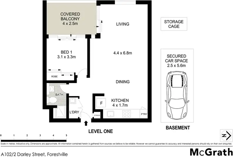 Floorplan of Homely apartment listing, A102/2 Darley Street, Forestville NSW 2087