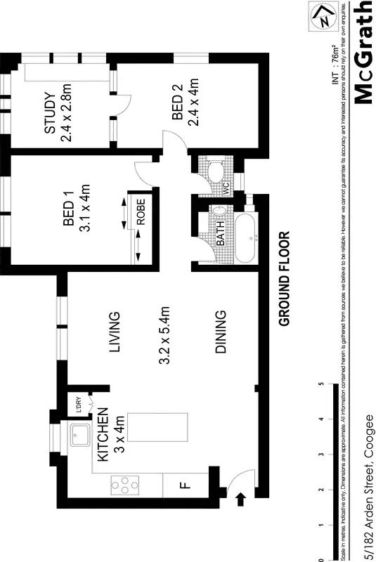 Floorplan of Homely apartment listing, 5/182 Arden Street, Coogee NSW 2034