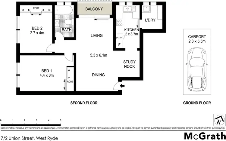 Floorplan of Homely apartment listing, 7/2 Union Street, West Ryde NSW 2114