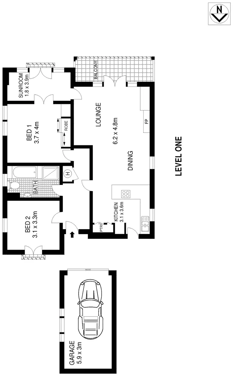 Floorplan of Homely apartment listing, 4/10 Kenneth Street, Tamarama NSW 2026