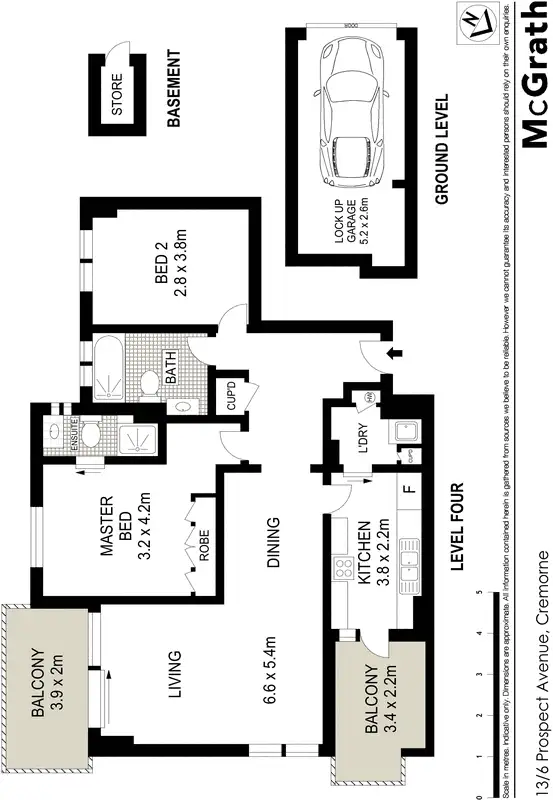 Floorplan of Homely apartment listing, 13/6 Prospect Avenue, Cremorne NSW 2090