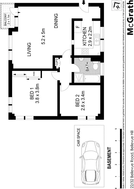 Floorplan of Homely apartment listing, 22/32 Bellevue Road, Bellevue Hill NSW 2023
