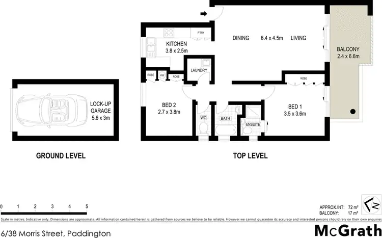 Floorplan of Homely apartment listing, 6/38 Morris Street, Paddington QLD 4064