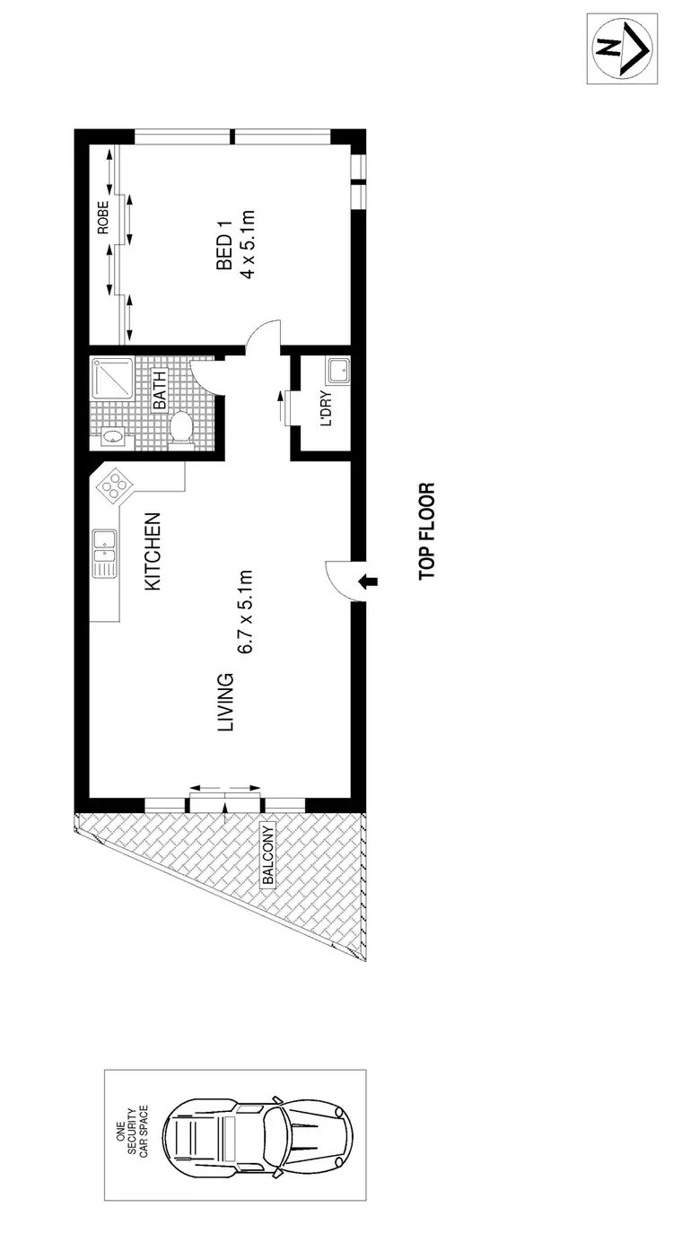 Floorplan of Homely apartment listing, 13/1-7 Macaulay Road, Stanmore NSW 2048