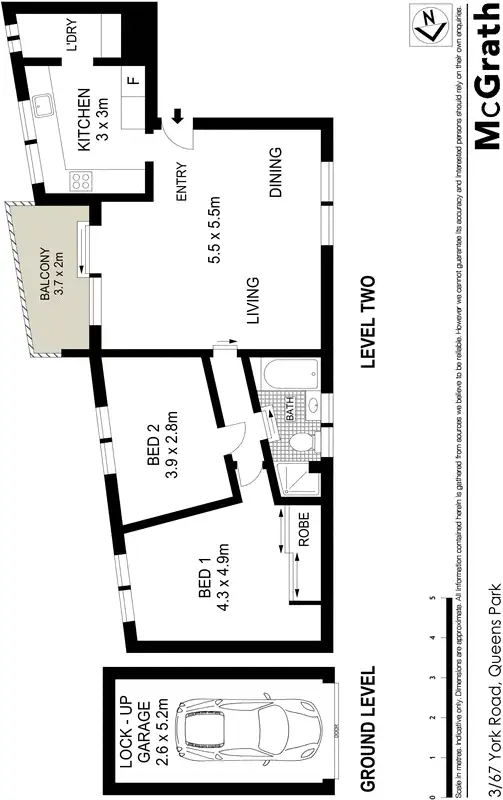 Floorplan of Homely apartment listing, 3/67 York Road, Queens Park NSW 2022