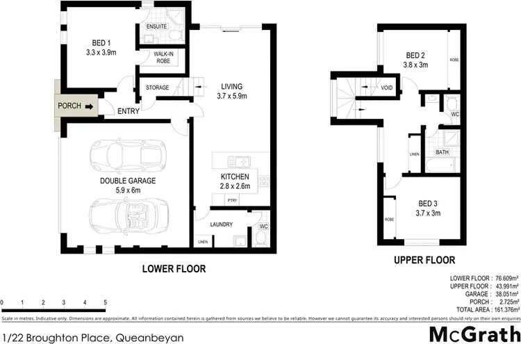 Floorplan of Homely townhouse listing, 1/22 Broughton Place, Queanbeyan NSW 2620