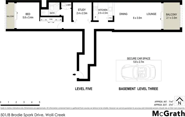 Floorplan of Homely apartment listing, 501/8 Brodie Spark Drive, Wolli Creek NSW 2205