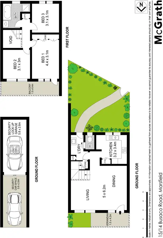 Floorplan of Homely townhouse listing, 15/14 Busaco Road, Marsfield NSW 2122