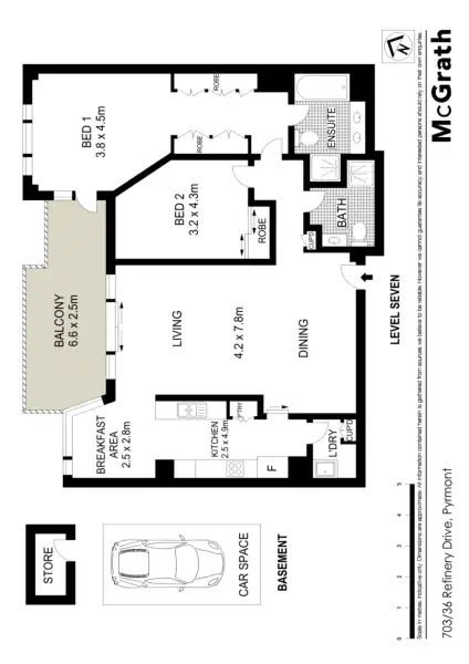 Floorplan of Homely apartment listing, 703/36 Refinery Drive, Pyrmont NSW 2009