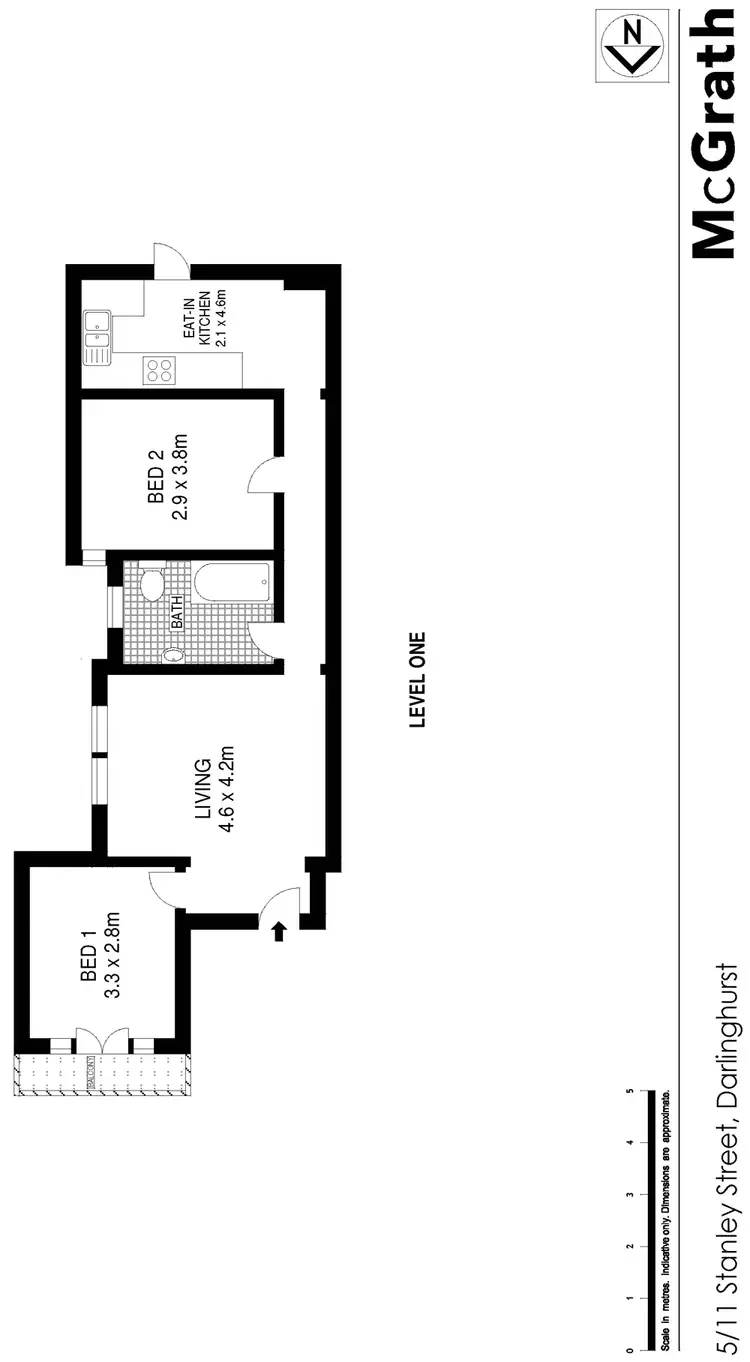 Floorplan of Homely apartment listing, 5/11 Stanley Street, Darlinghurst NSW 2010